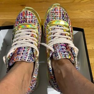 Chanel Rainbow tweed sneakers 38